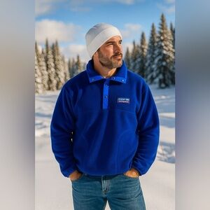 Vintage Vancouver button snap blue sweater XS EUC